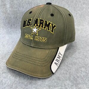 US Army Est 1775 Mens Olive Green ML Caps Baseball Hat Distressed OSFM